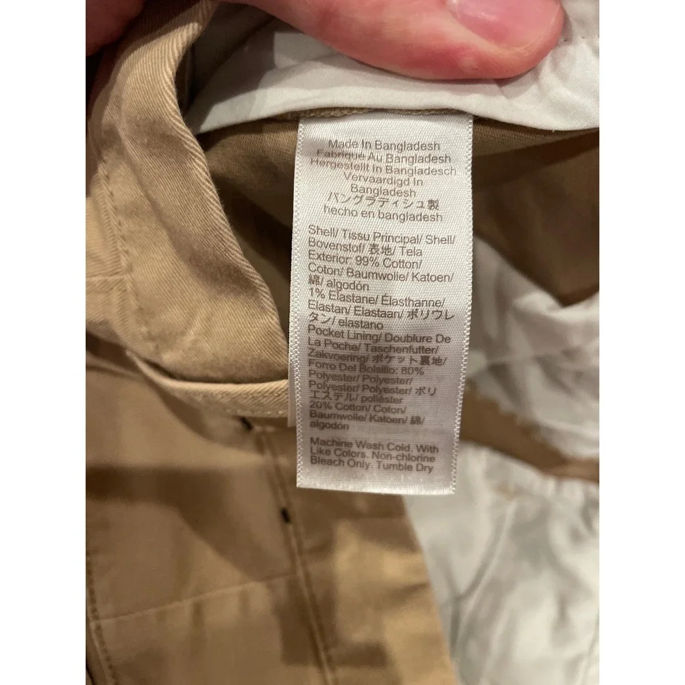 J. Crew Flex Mens Chino Pants 34x32 Beige Tan Straight Fit Flat Front Bundle 2